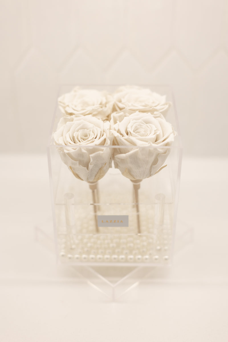 PEARL Collection - 4 Roses in a Square Box