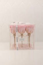 Soft Pink Stone Collection - 9 Roses in a Square Box