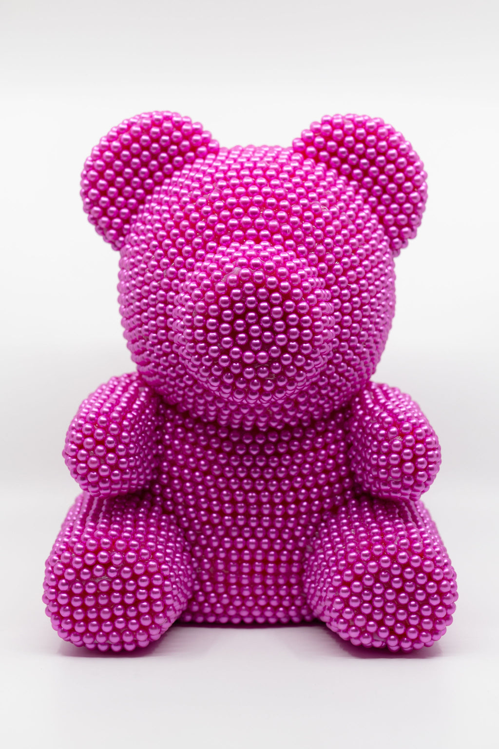 Hot Pink Pearl 25mm Teddy Bear Pony Beads (24pcs)
