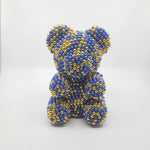 LOVE Lil Blue & Gold Pearl Teddy Bear